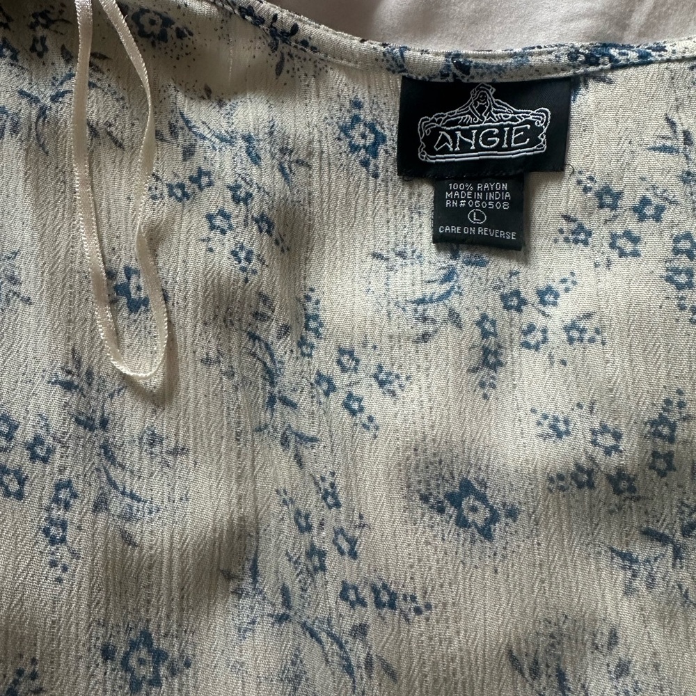 💎Angie Metallic Floral Kimono Women’s Large Glacier Blue🌙 - Picture 8 of 8